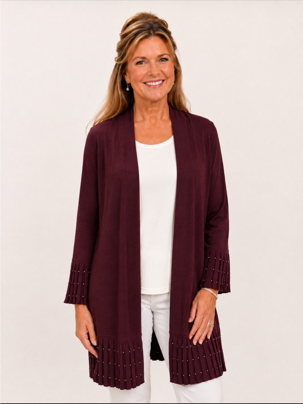Chico's Burgundy Open Front Cardigan❤️ 🌼🌼Size 16